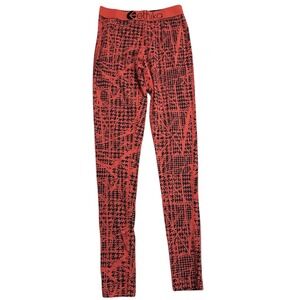 Ethika Women's Legging Size‎ Xtra Small Patterned Red Black Abstract